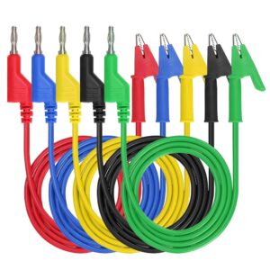 Sumnacon Multimeter Banana Plug To Alligator Clip Test Probe, 5PCS