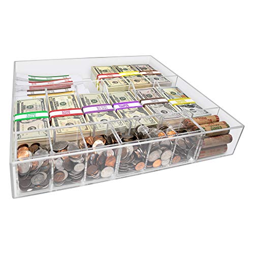 Nadex Clear Acrylic Cash And Coins Tray - 8 Compartment Rack - Image 3