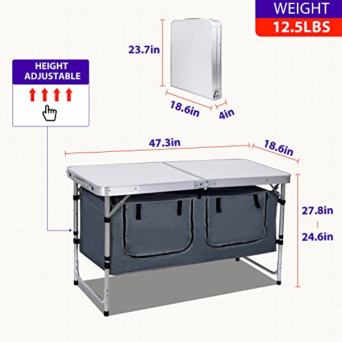 Nice C Folding Adjustable Camping Table With Handle - Image 3