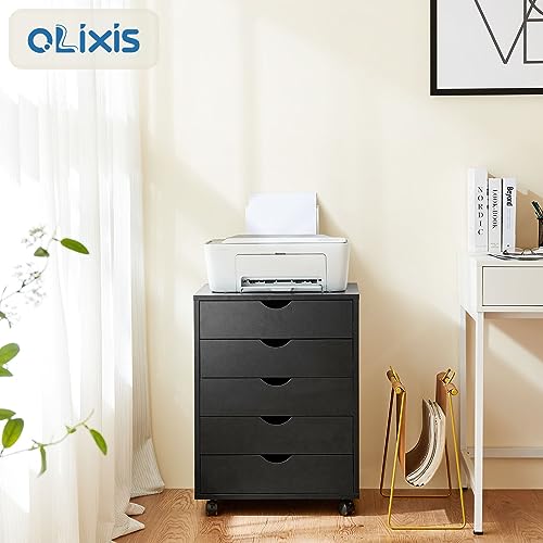 OLIXIS Chest Wood File Cabinet With Wheels - Image 2