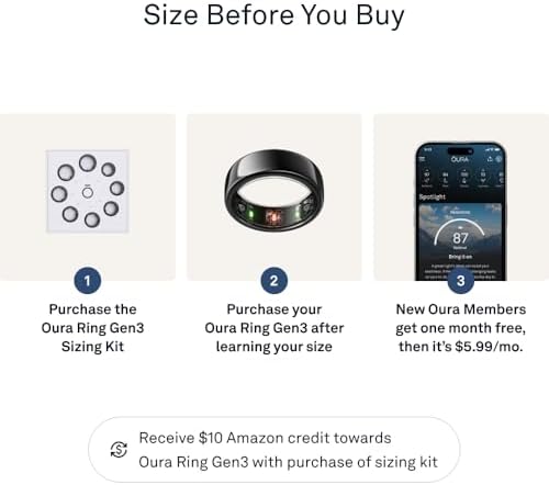 OURA Oura Ring Gen3 Horizon - Black - Size 8 - Image 3