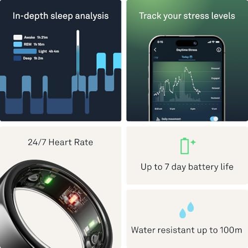OURA Oura Ring Gen3 Horizon - Black - Size 8 - Image 5
