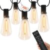 YOYONACY Outdoor LED String Lights, Waterproof, ST38 Edison Bulbs