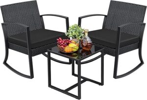 Greesum Outdoor Rocking Chairs With Coffee Table