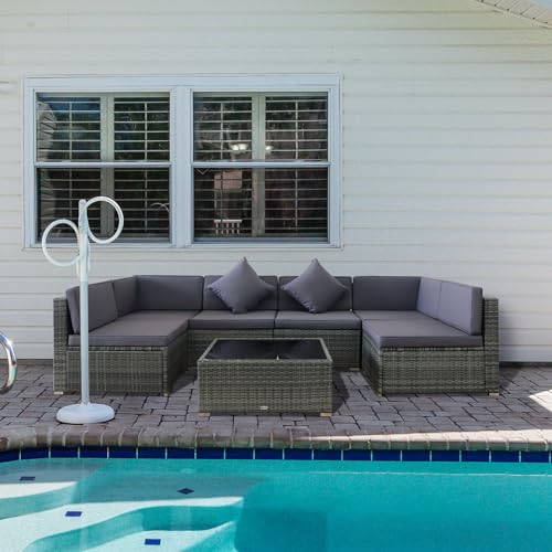 Outsunny 7-Piece Outdoor Wicker Furniture Set - Image 4