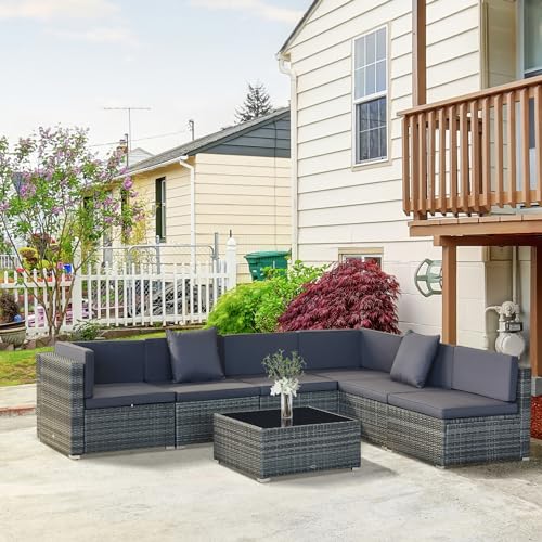 Outsunny 7-Piece Outdoor Wicker Furniture Set - Image 2