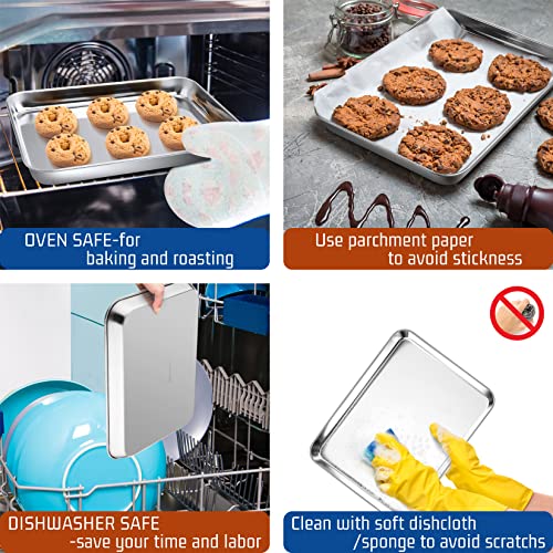 P&P CHEF Mini Toaster Oven Tray Pan, Stainless Steel - Image 4