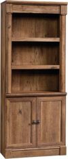 Sauder Palladia Library With Doors, Vintage Oak