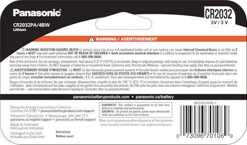Panasonic CR2032 3.0 Volt Lithium Coin Batteries, 4 Pack - Image 2