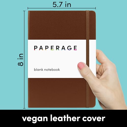 PAPERAGE Blank Journal Notebook, Cognac, Medium Size - Image 2