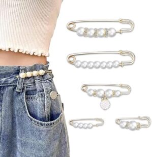 Sonloka Pearl Brooch Pins for Women, 5 Pcs
