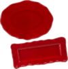 Certified International Perlette Red Melamine Platter Set