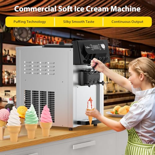 PioneerWorks Commercial Soft Ice Cream Machine, 3 Flavors - Image 3