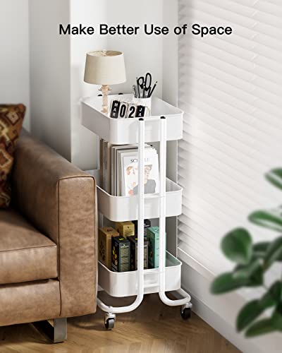 Pipishell 3 Tier Rolling Cart Organizer With Wheels - Image 2