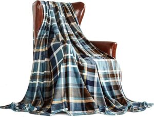 MERRYLIFE Plaid Sherpa Ultra-Plush Throw Blanket