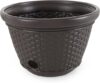 Suncast Plastic Wicker Hose Storage Hideaway Pot