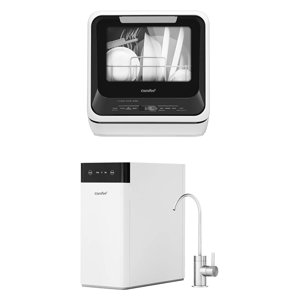 COMFEE' Portable Dishwasher And Brushed Nickel System