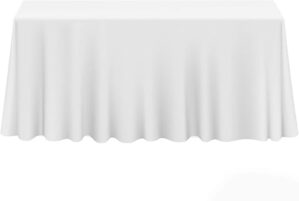 Lann’s Linens Premium Rectangular White Polyester Tablecloth