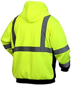 Pyramex Safety RSZH32 Hi Vis Lime Zipper Sweatshirt - Image 3
