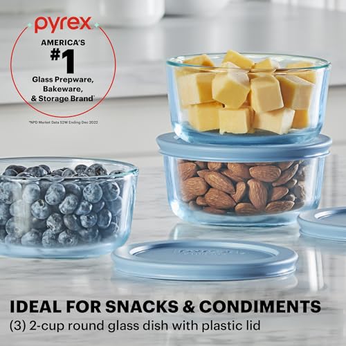 Pyrex Tinted Glass Food Storage Containers, 3-Pack - Image 2