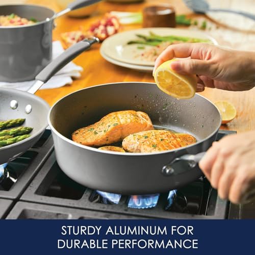 Rachael Ray 16802 Cucina Nonstick Cookware Set, Sea Salt Gray - Image 3