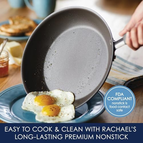 Rachael Ray 16802 Cucina Nonstick Cookware Set, Sea Salt Gray - Image 4
