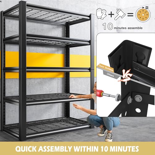 REIBII Garage Shelving 2500LBS Heavy Duty Adjustable - Image 4