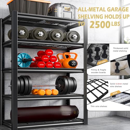REIBII Garage Shelving 2500LBS Heavy Duty Adjustable - Image 2