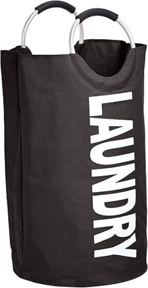 Amazon Basics Round Fabric Laundry Basket Hamper