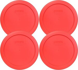 Pyrex Round Red 6.5″ 4 Cup Lid 4 Pack