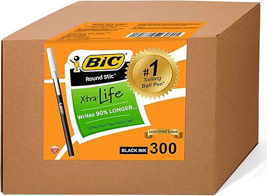 BIC Round Stic Xtra Life Ballpoint Pens - 300 Pack