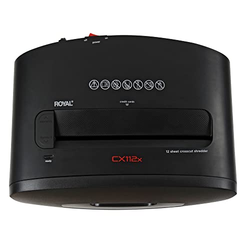 Royal 12-Sheet Cross-Cut Shredder, Black - Image 4