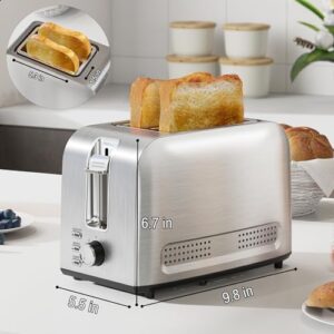 Runnatal 2 Slice Stainless Steel Toaster, 7 Settings