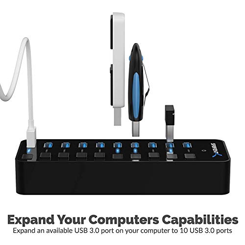 SABRENT 10-Port 60W USB 3.0 Hub HB-BU10 - Image 2
