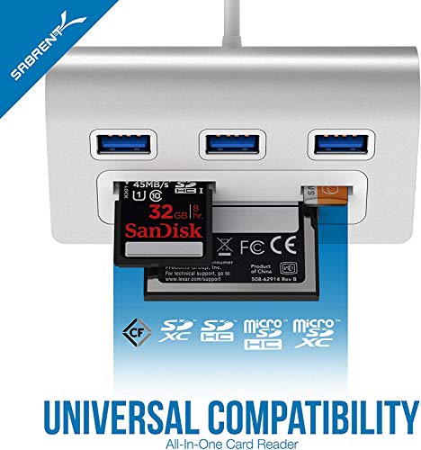 SABRENT Premium 3 Port USB Hub With Card Reader (HB-MACR) - Image 4