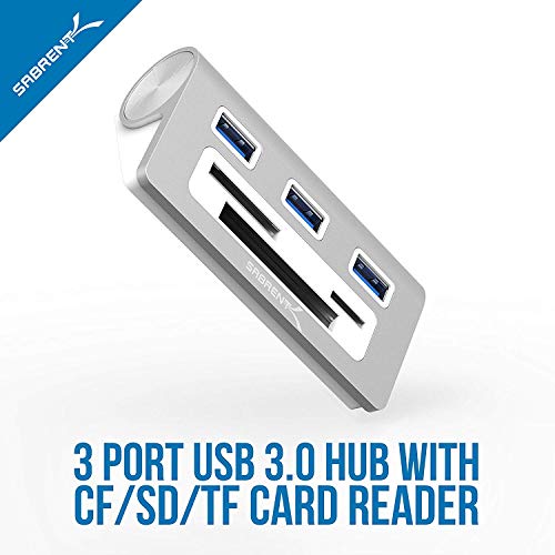 SABRENT Premium 3 Port USB Hub With Card Reader (HB-MACR) - Image 2