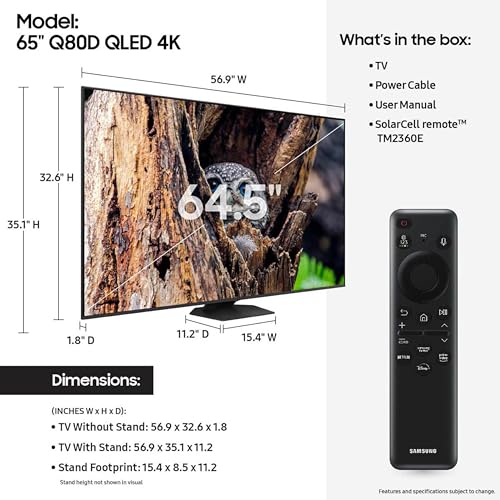 SAMSUNG 65-Inch QLED 4K Q80D Smart TV (QN65Q80D) - Image 2