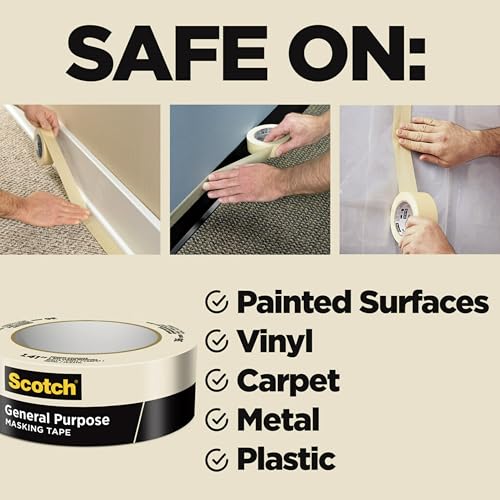 Scotch General Purpose Masking Tape, Tan, 0.94"x60 Yards - Image 2