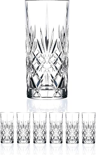 Le'raze Set Of 6 Crystal Highball Glasses
