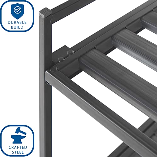 Seville Classics Freestanding 3-Tier Metal Shoe Rack - Image 4