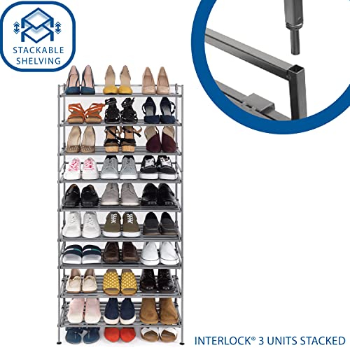 Seville Classics Freestanding 3-Tier Metal Shoe Rack - Image 5