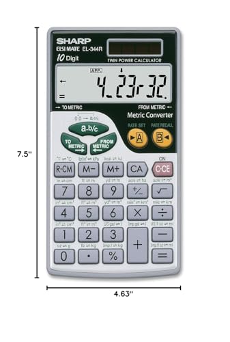 Sharp Metric Conversion Wallet Calculator EL344RB - Image 2