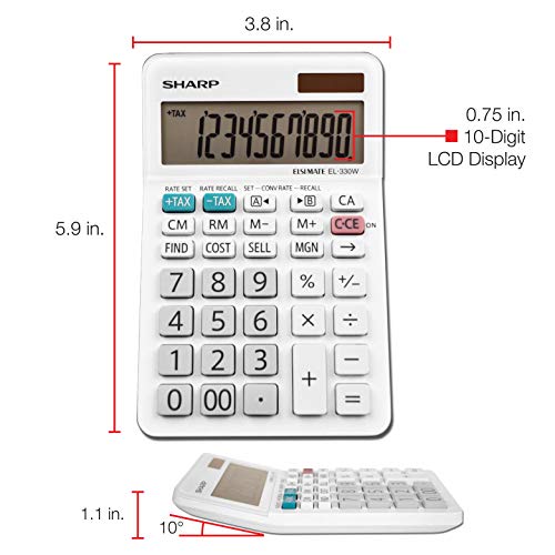 Sharp Standard Function Basic Desktop Calculator, EL-330WB - Image 3
