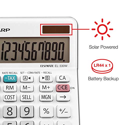 Sharp Standard Function Basic Desktop Calculator, EL-330WB - Image 5