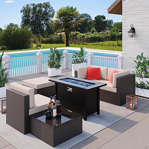 Shintenchi 5-Piece Patio Furniture Set With Fire Pit - Image 2