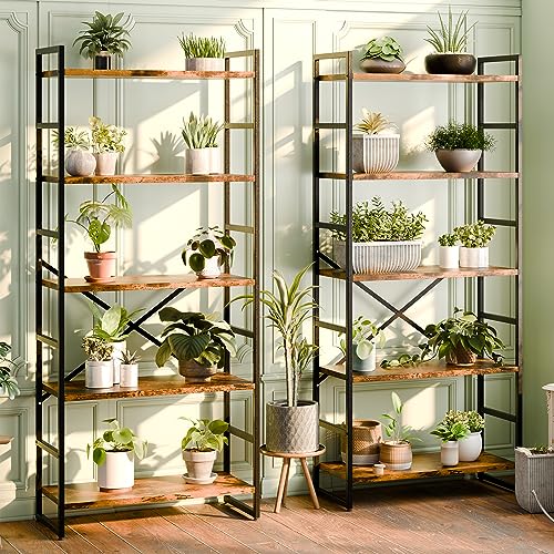 Shintenchi 5 Tiers Industrial Bookcase Shelf - Image 3