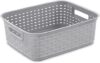 Sterilite Short Plastic Weave Storage Basket, Gray