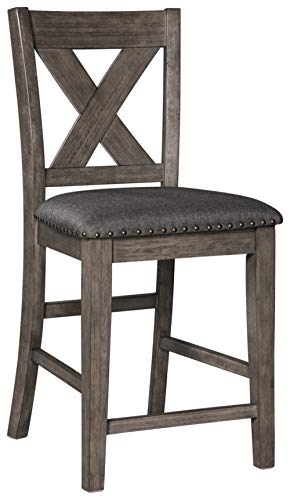 Signature Design by Ashley Caitbrook Rustic Upholstered Barstool Set, Gray - Image 4