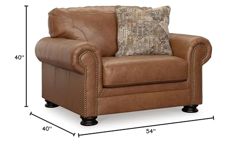 Signature Design by Ashley Contemporary Leather Oversized Chair, Dark Brown - Image 3