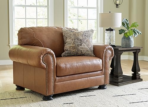 Signature Design by Ashley Contemporary Leather Oversized Chair, Dark Brown - Image 2